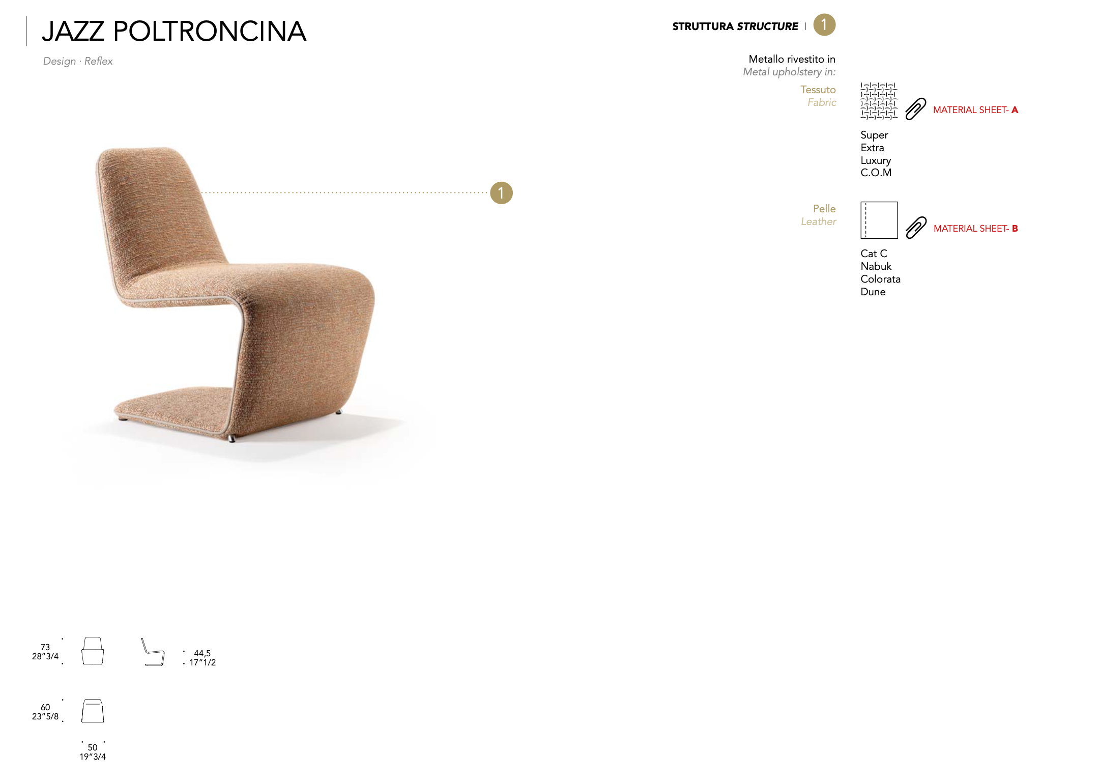 Jazz poltroncina pelle colorata