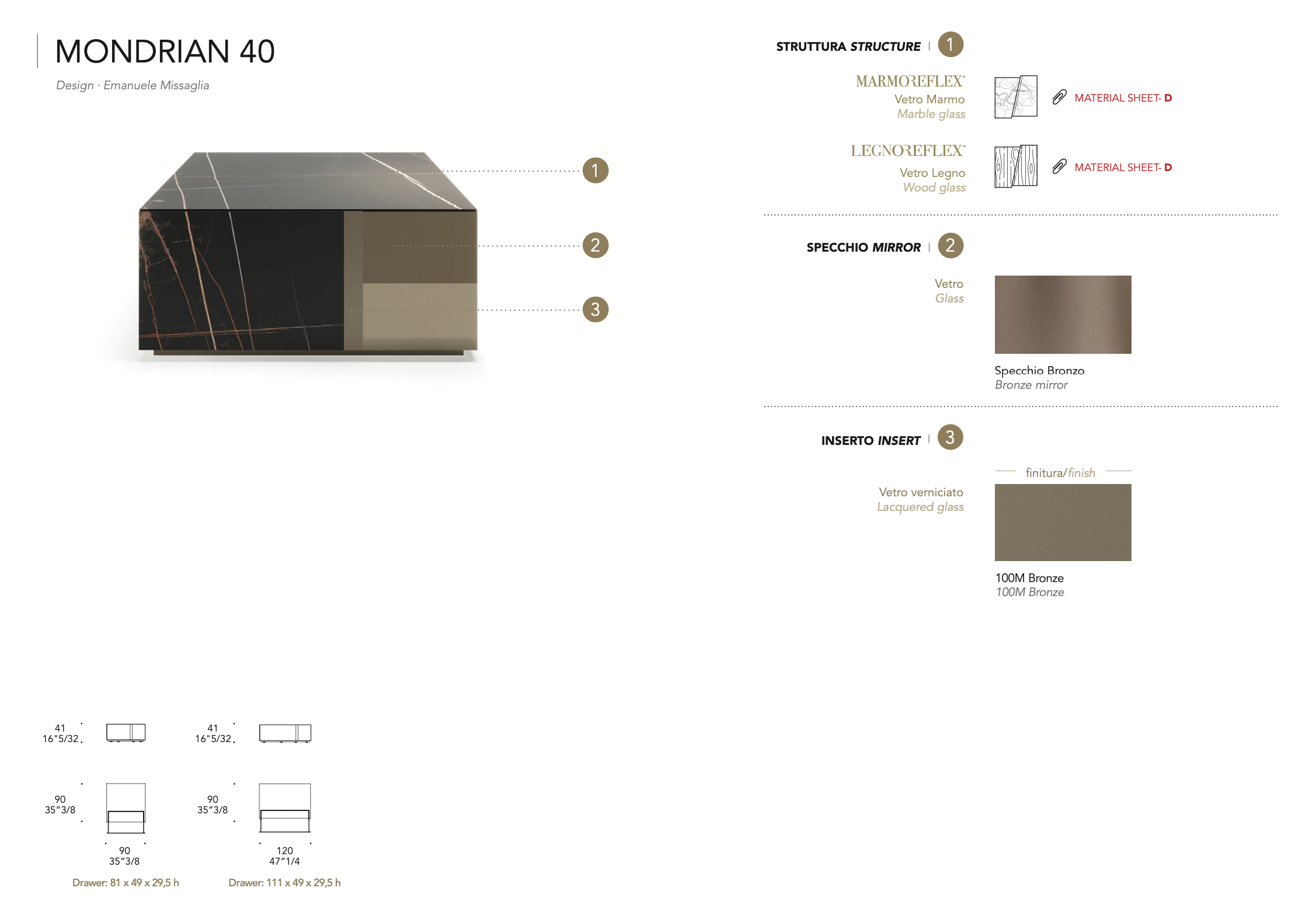 Mondrian 40 tavolino