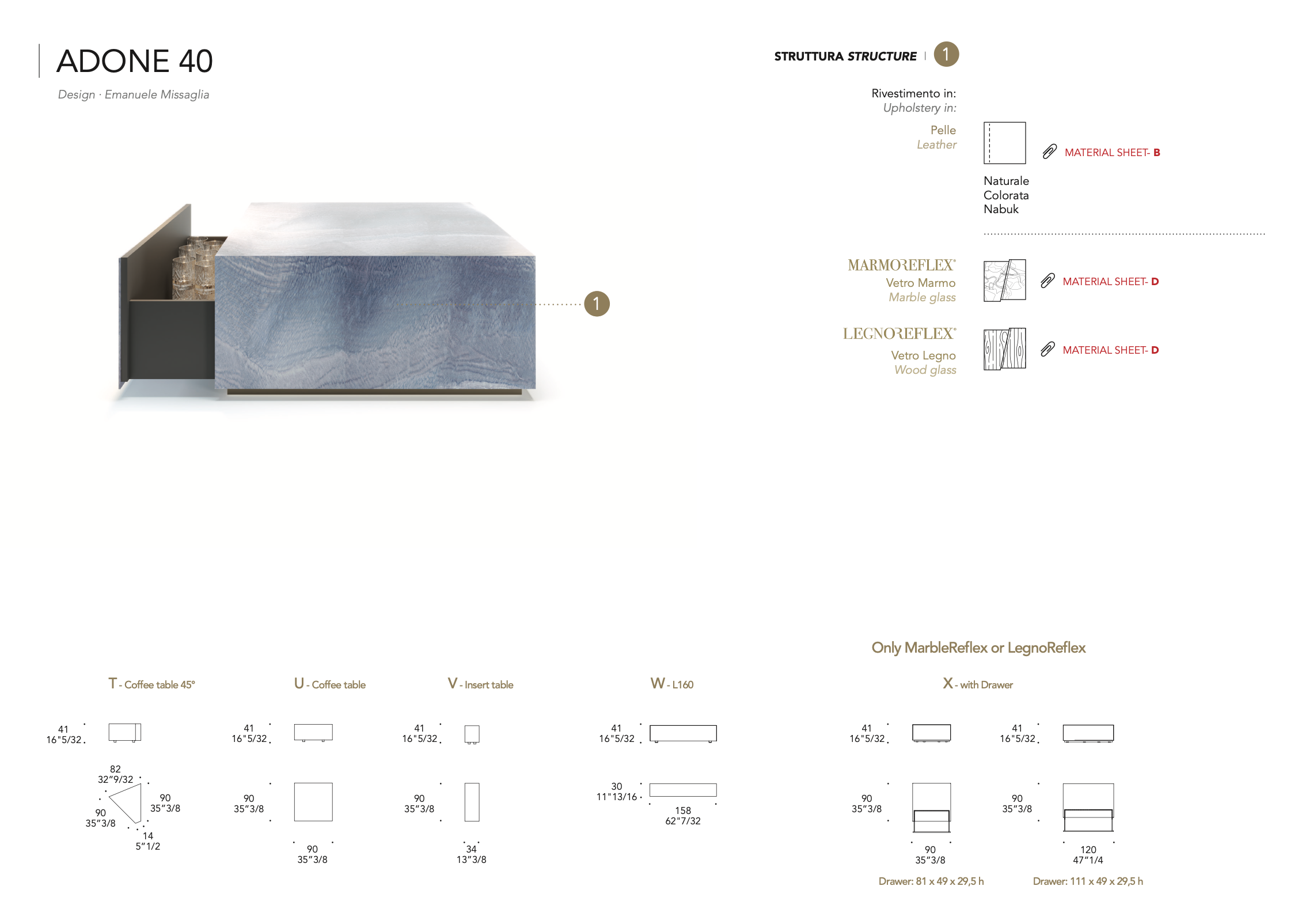 Adone 40 tavolino legnoreflex