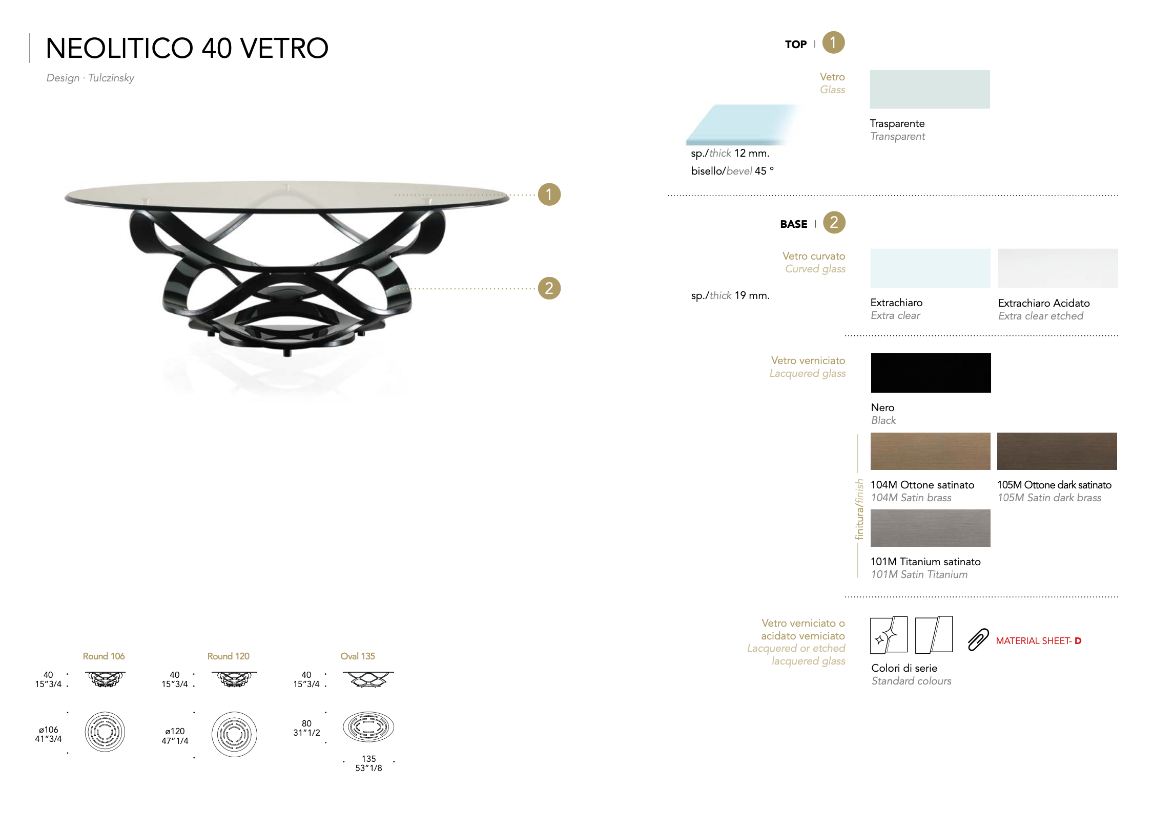 Neolitico 40 Vetro tavolino