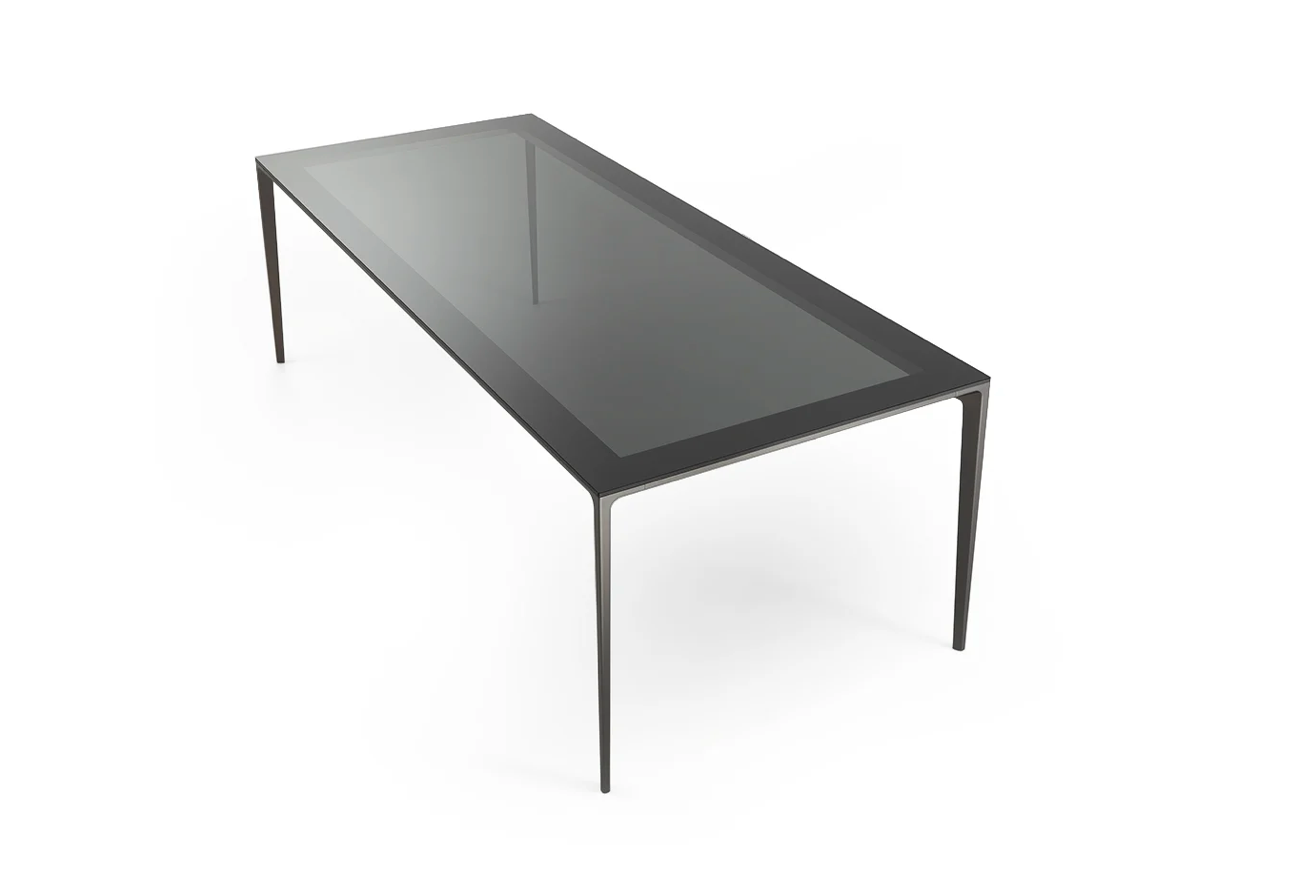 Long Island tavolo allungabile piano vetro laccato diamante