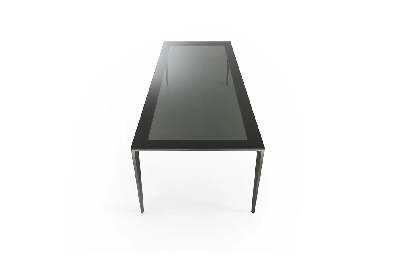 Long Island tavolo allungabile piano vetro laccato diamante