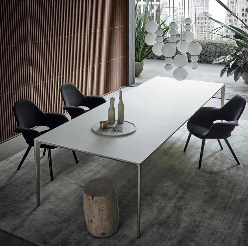 Long Island tavolo allungabile piano vetro laccato diamante