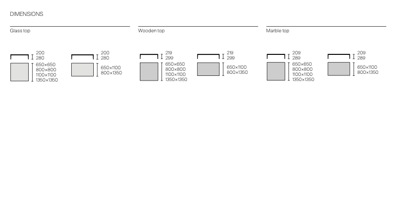 Tray tavolino alluminio top marmo