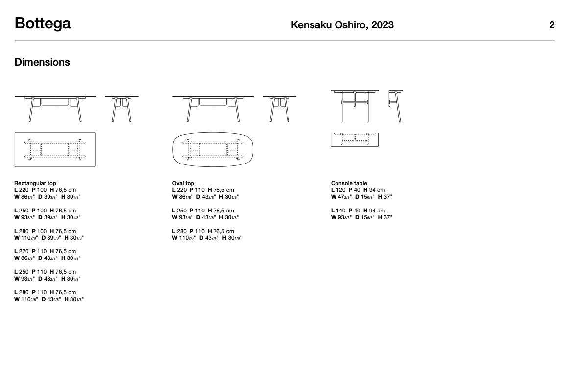Bottega tavolo con piano rettangolare in legno