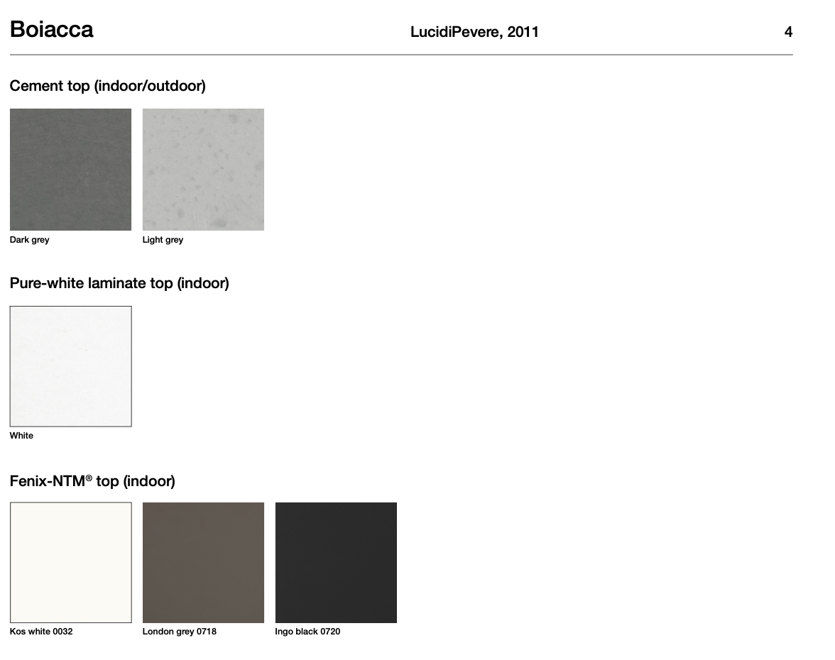 Boiacca Cemento tavolo