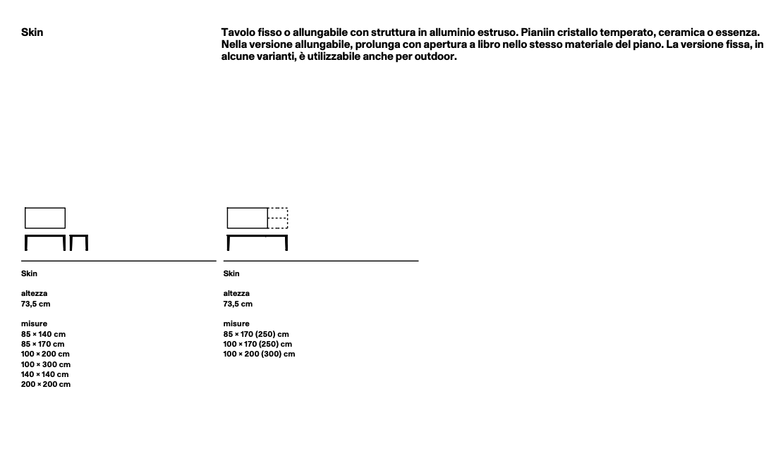Skin tavolo allungabile