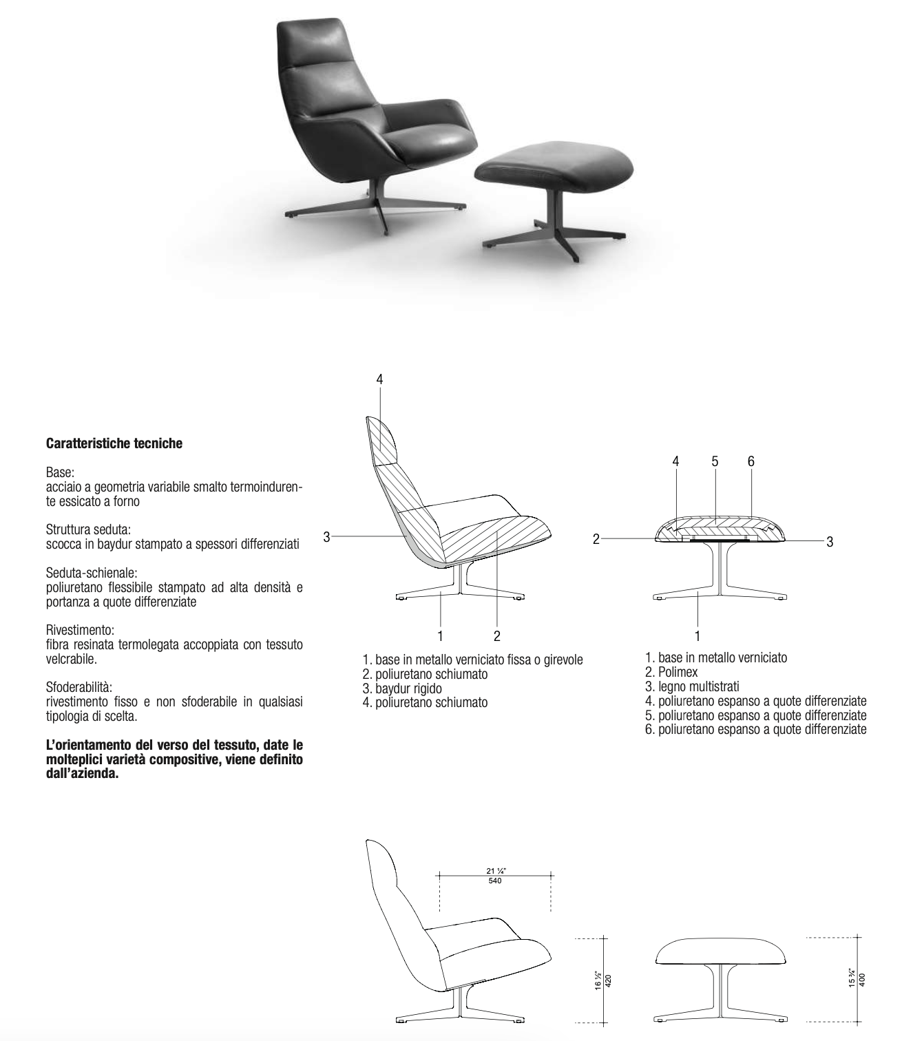 Lady Jane poltrona con pouf tessuto DB