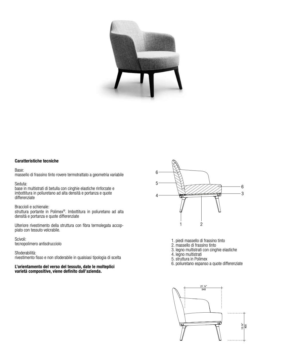 Lucylle poltrona tessuto DA