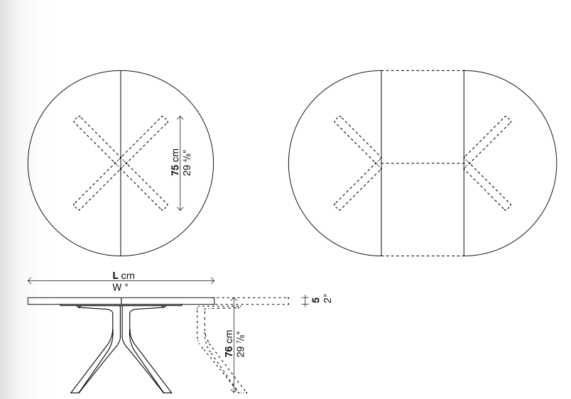 Oops tavolo fisso/allungabile