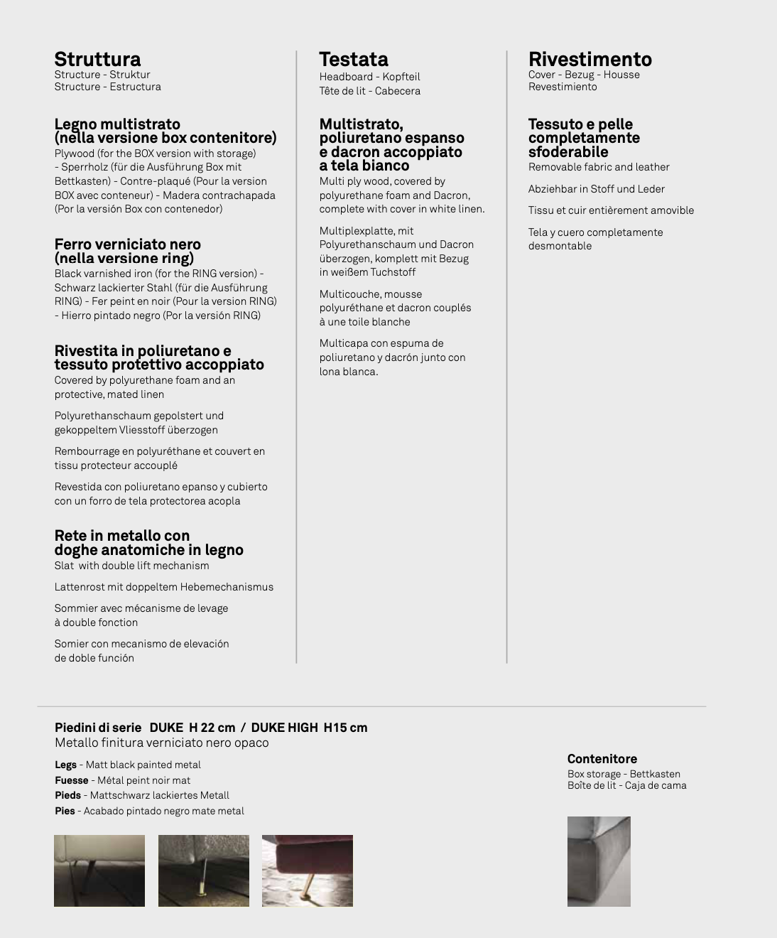 Duke letto pelle aida