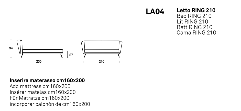 Duke letto pelle aida