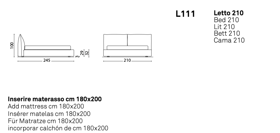Wall letto pelle aida