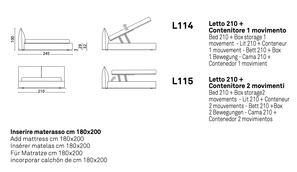 Wall letto pelle aida