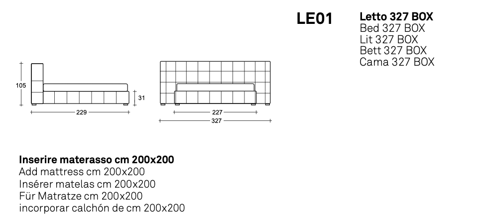 Terence XL letto tessuto top