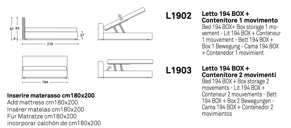 Essential letto pelle aida