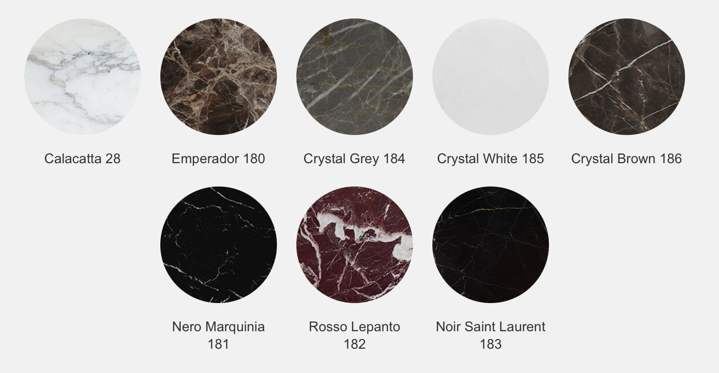 Tray tavolino alluminio top marmo