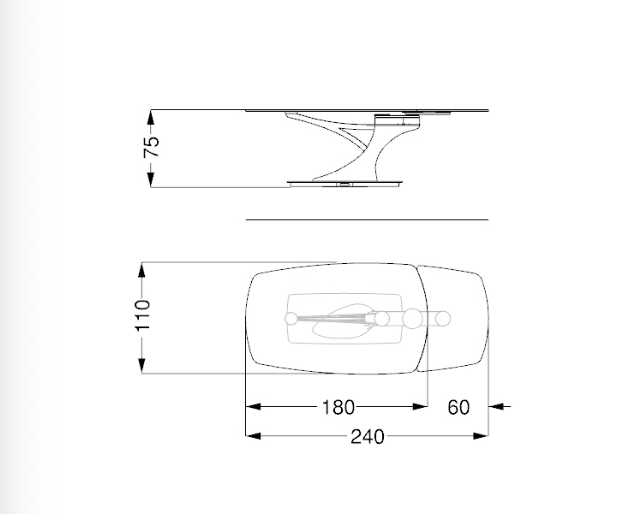 Archimede 72 tavolo allungabile piano vetrolegno con prolunga da 60cm