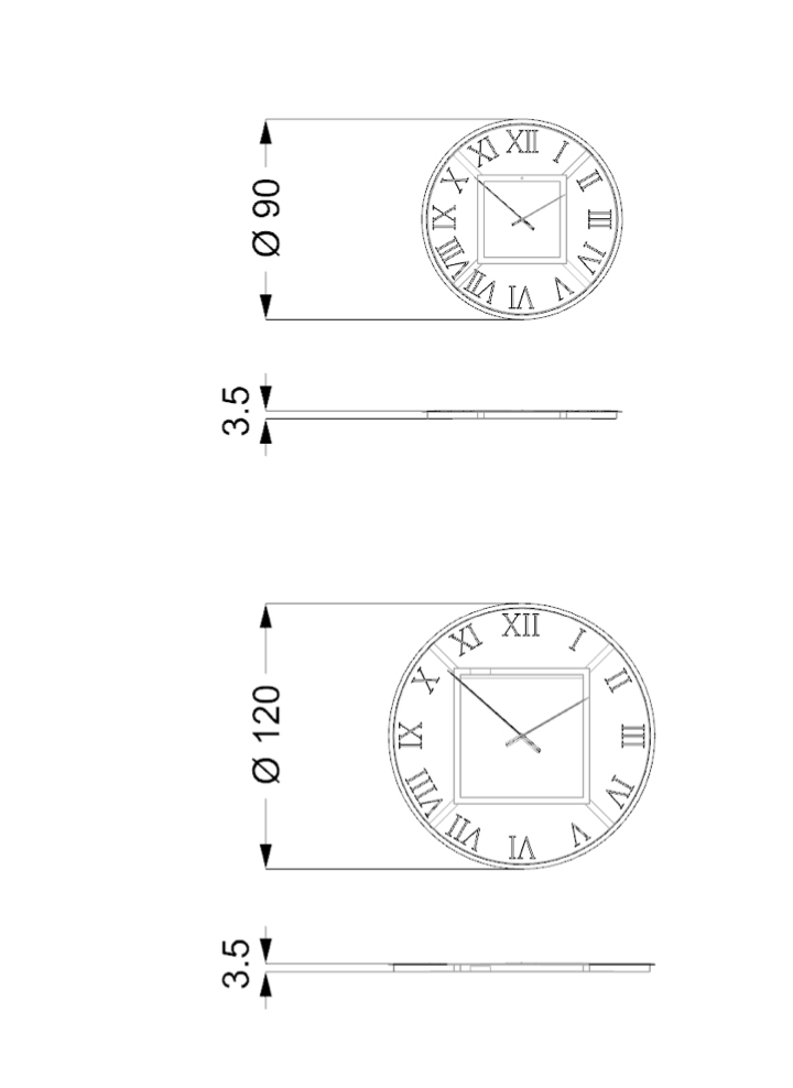Titanium specchio orologio
