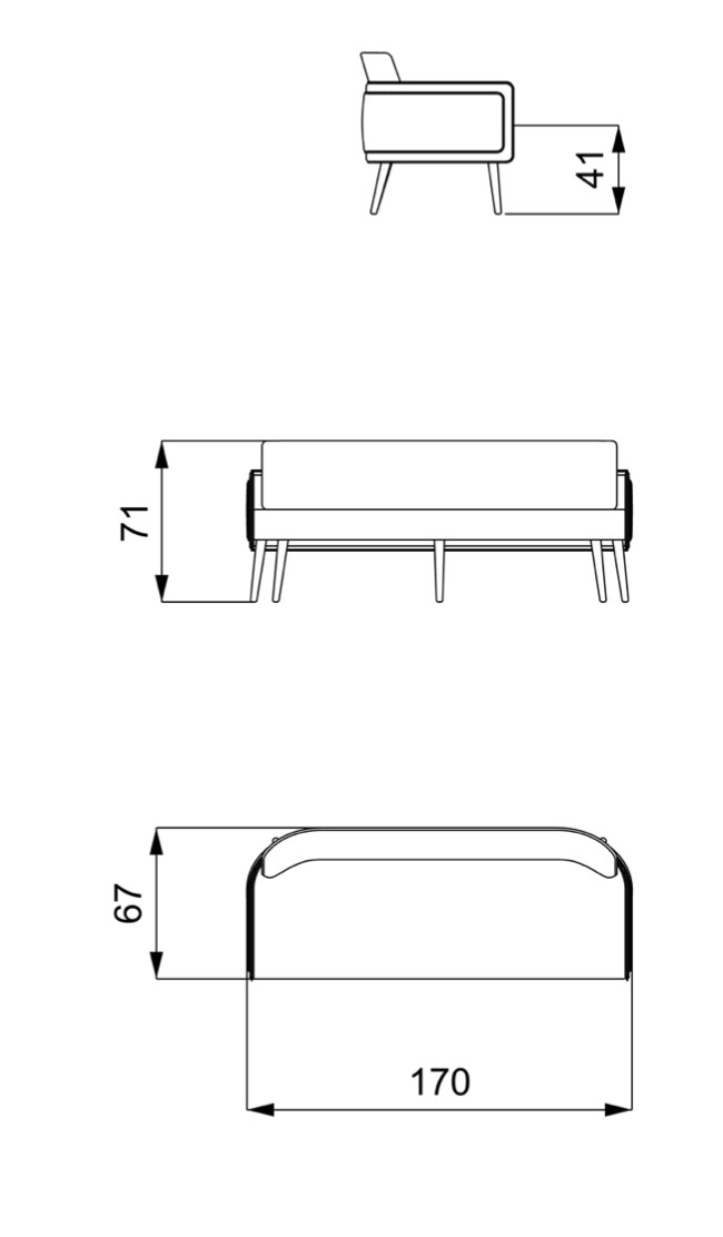 Amet Lounge divanetto pelle naturale