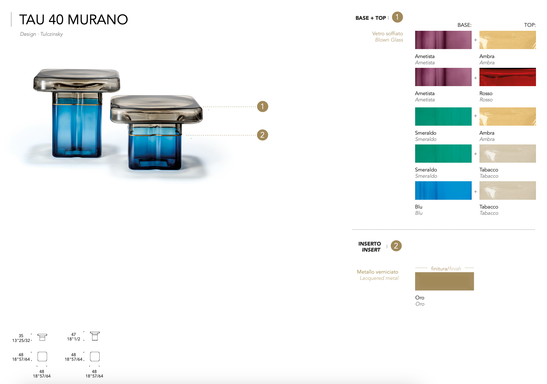 Tau 40 murano tavolino