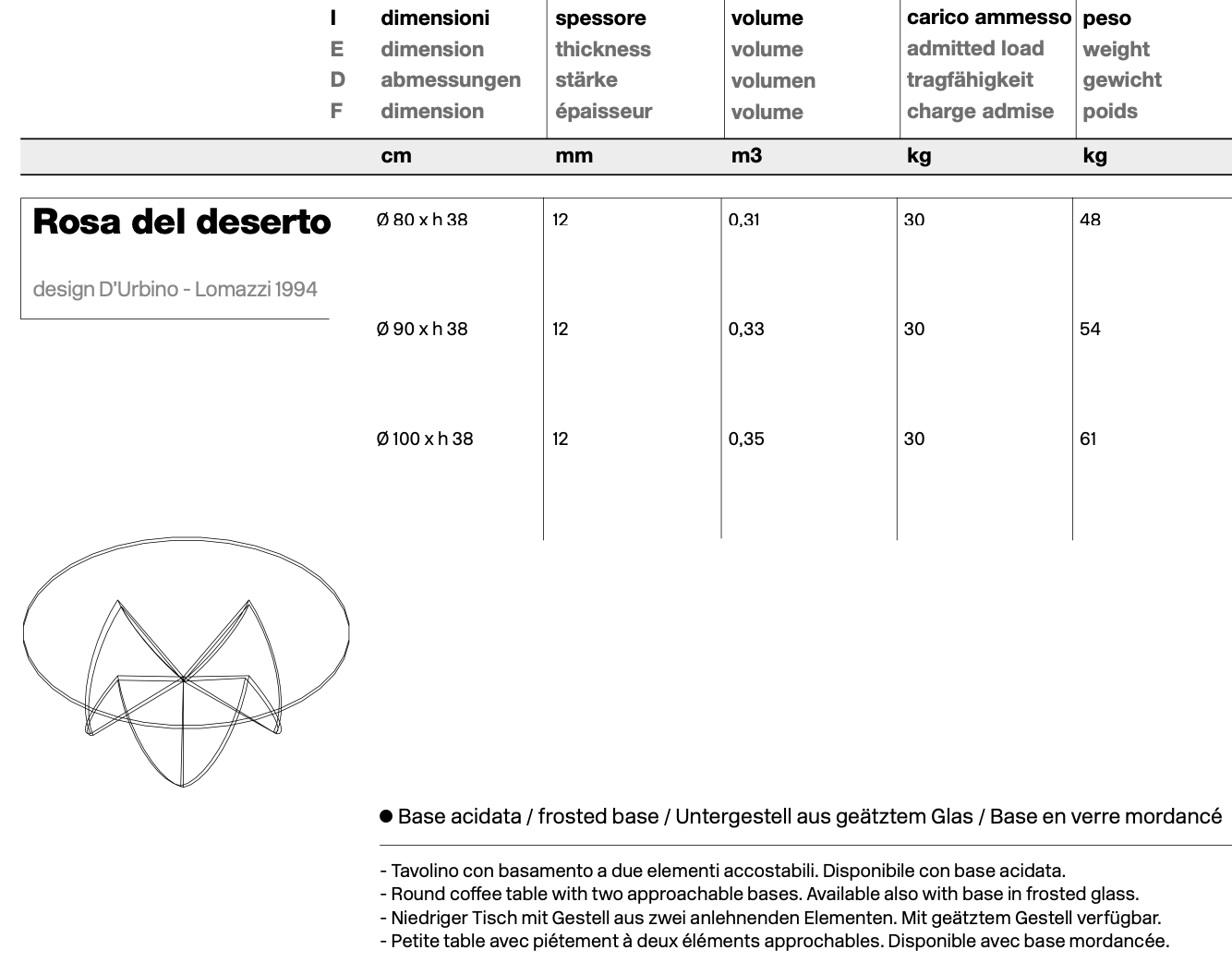 Rosa del deserto tavolino