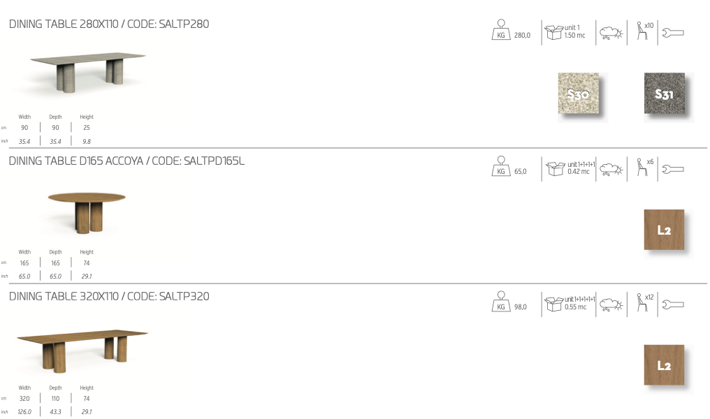 Salinas 90x90 tavolino outdoor