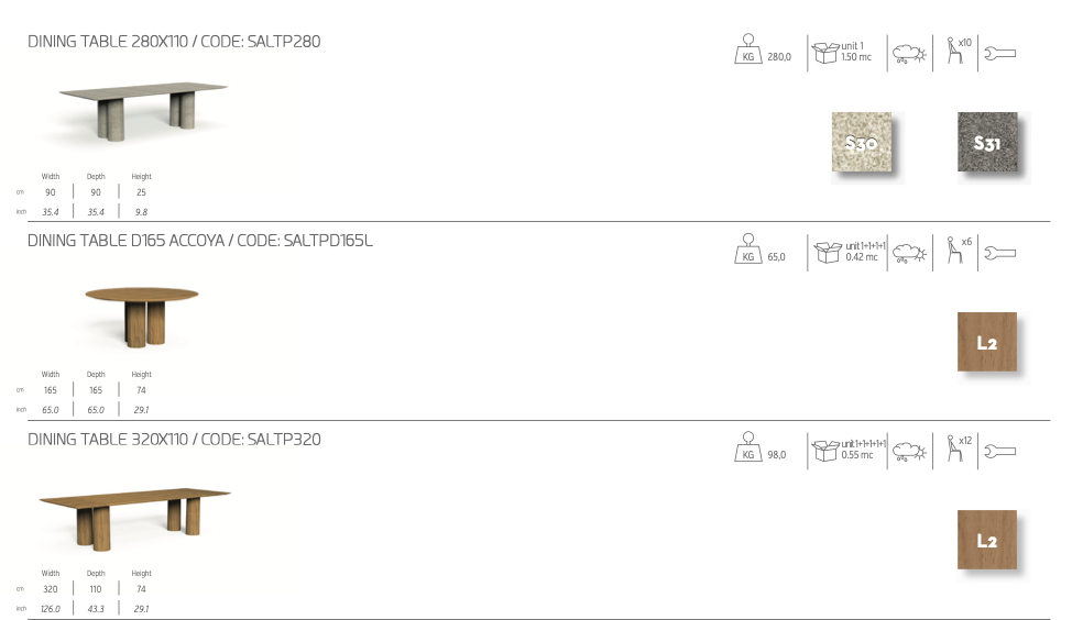 Salinas 140x140 tavolo outdoor