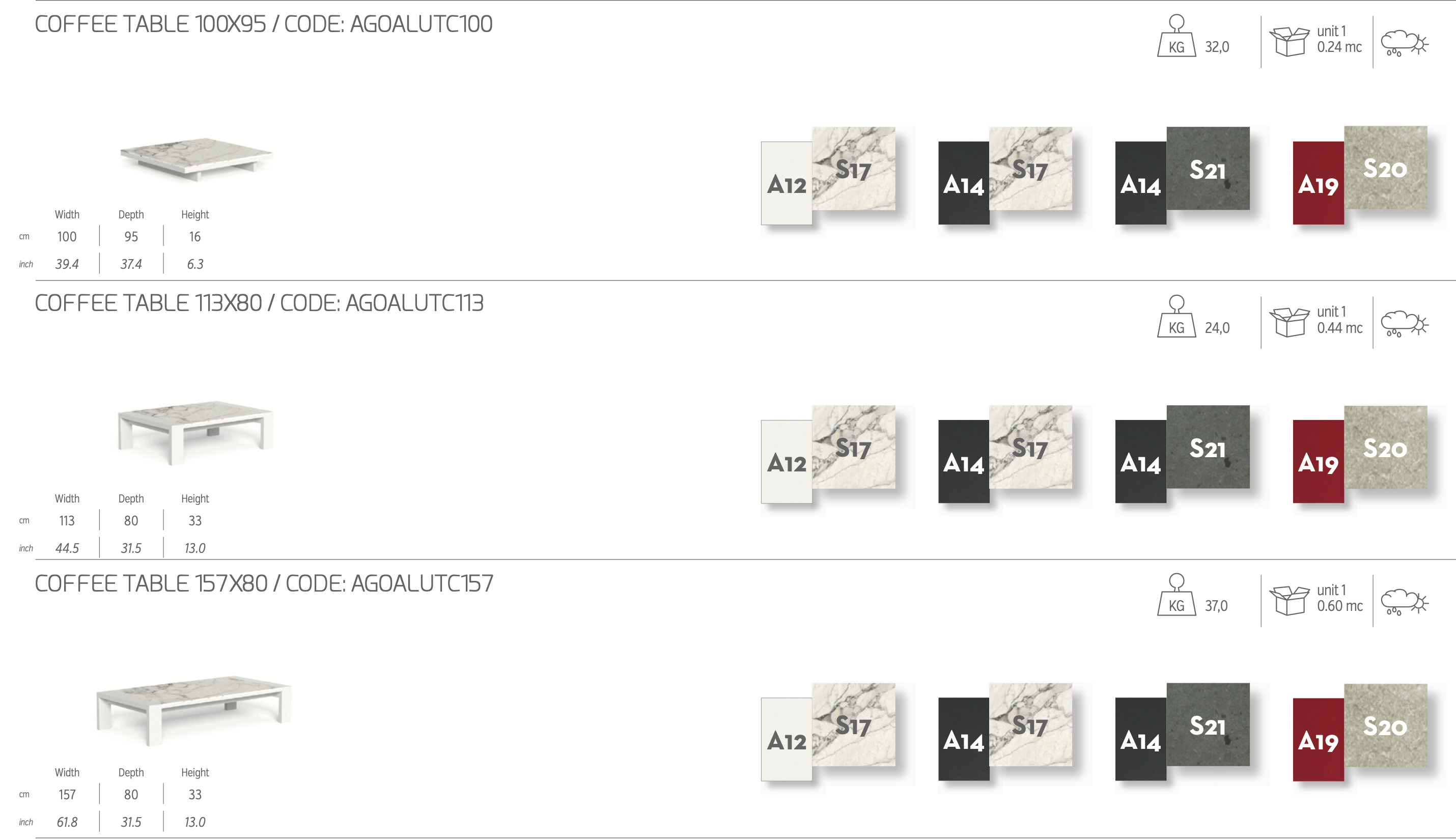 Argo Alu 100x95 tavolino outdoor
