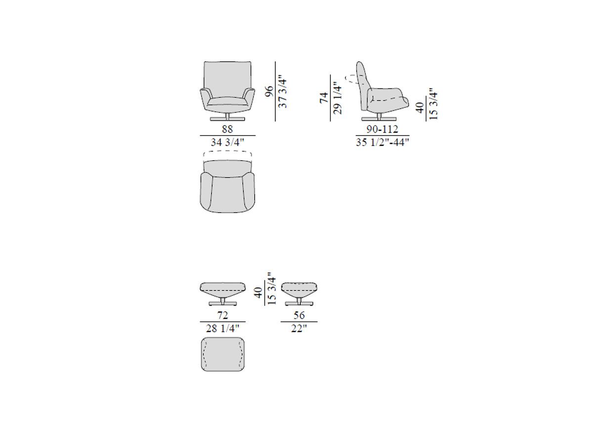 Chiara PLX 9620 poltrona e poggiapiedi