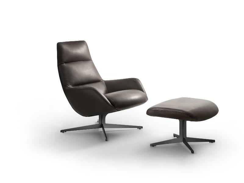 Lady Jane poltrona con pouf tessuto DB