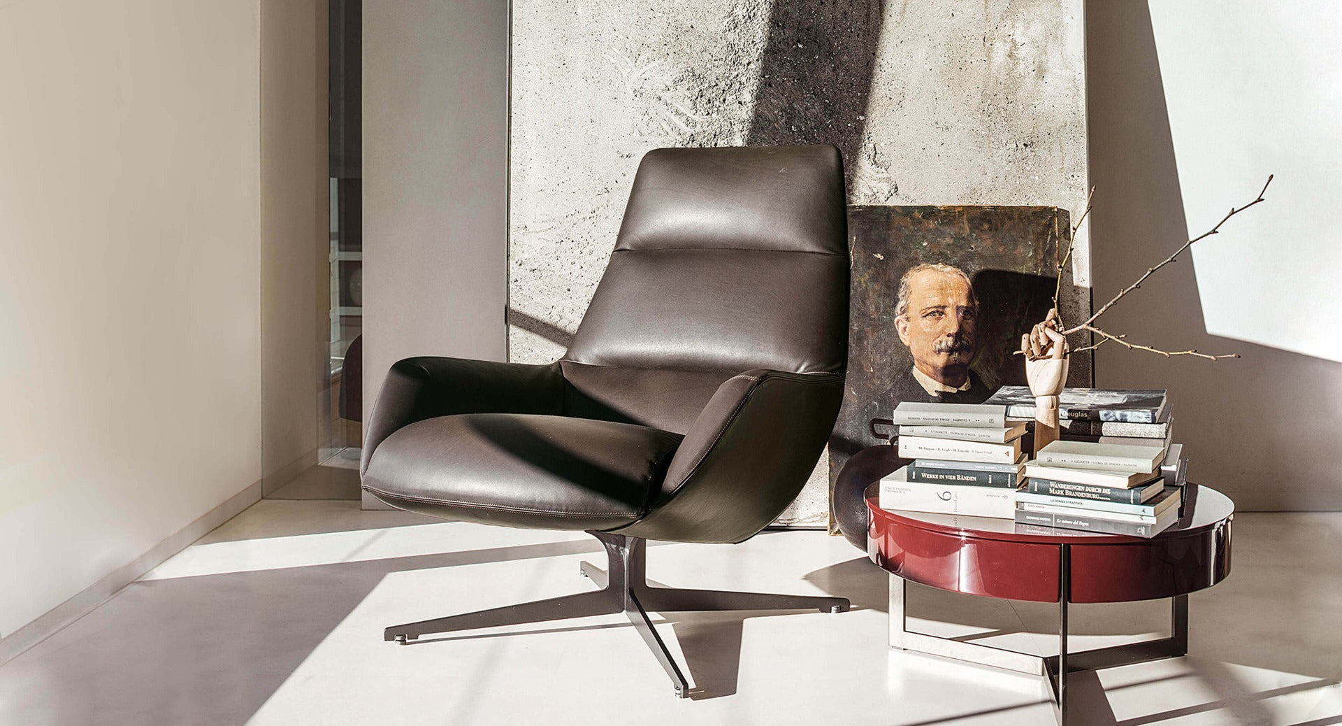 Lady Jane poltrona con pouf tessuto DB