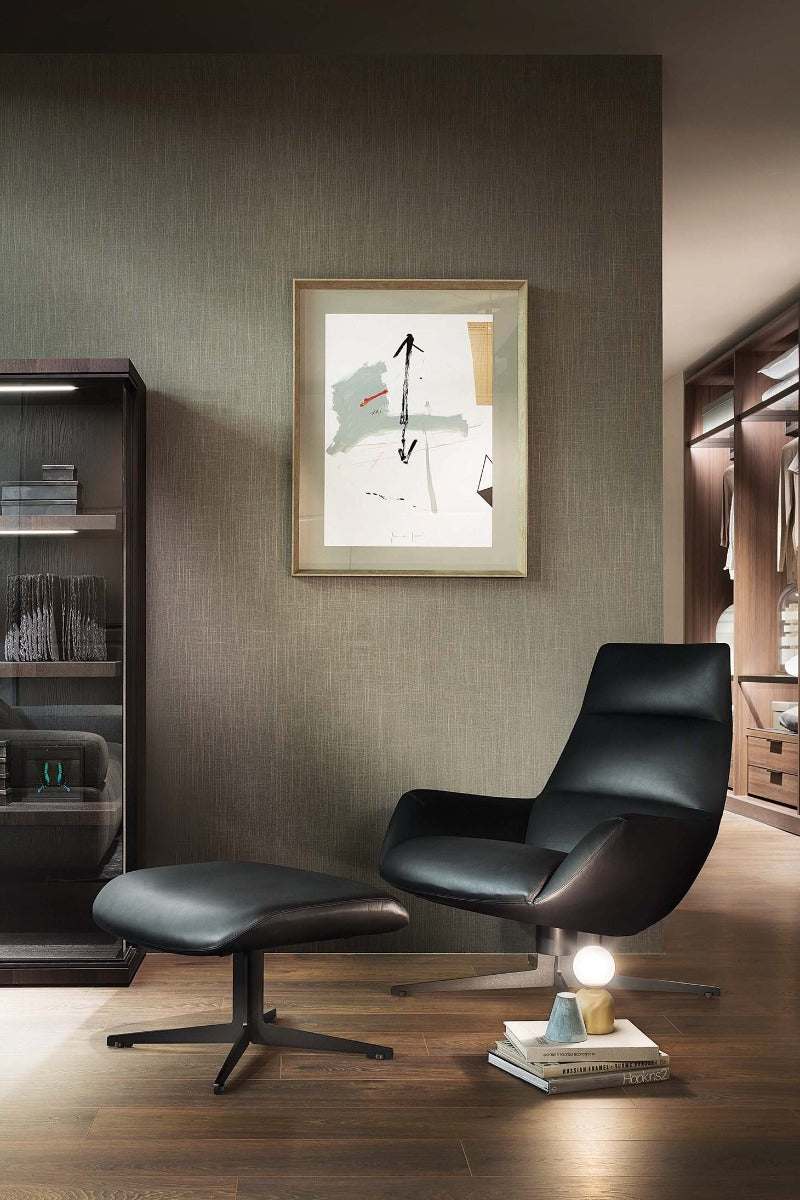 Lady Jane poltrona con pouf tessuto DB