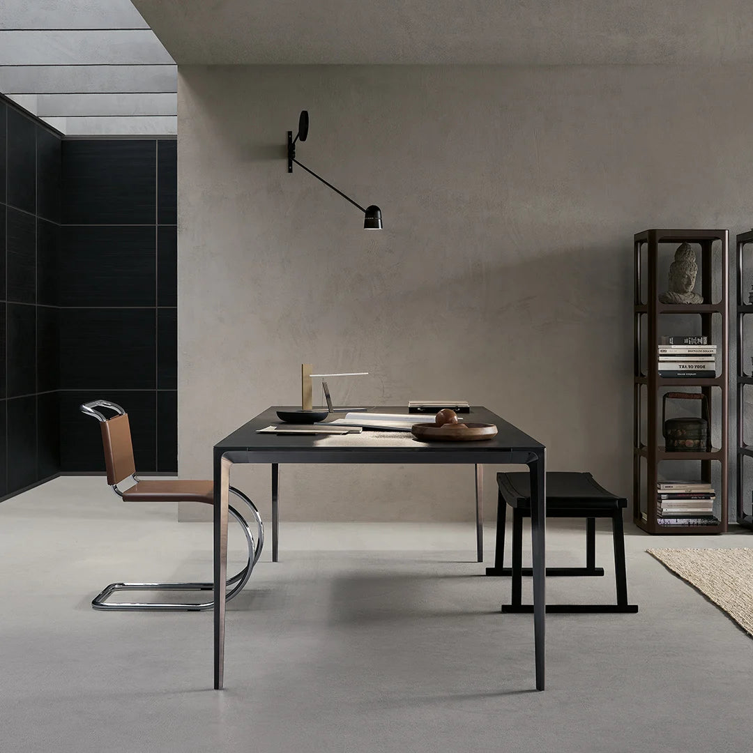 Long Island tavolo allungabile piano vetro laccato diamante